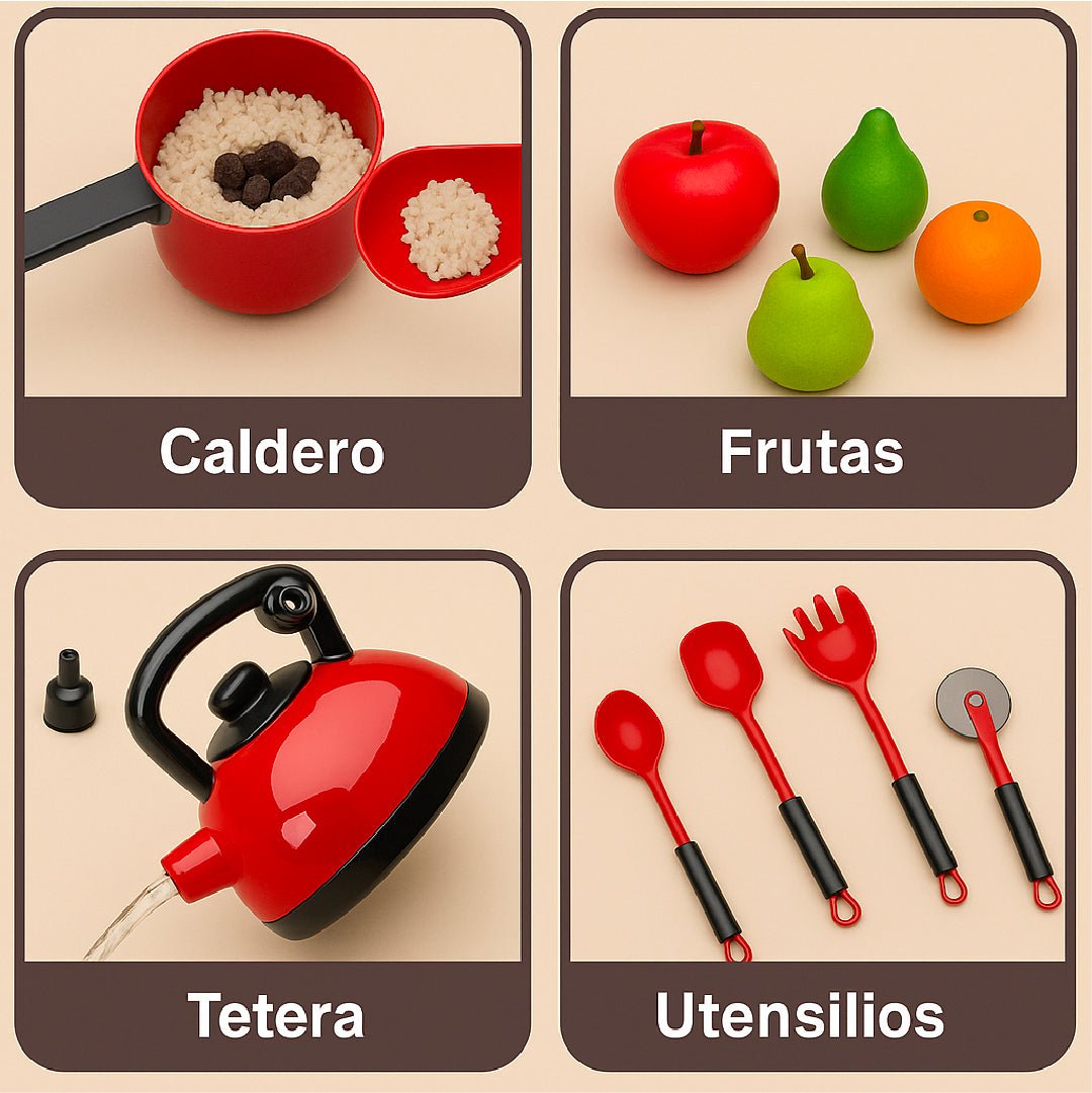 Set Cocina Juguete 73 Piezas Mini Chef Accesorios Niños - Lhua Store