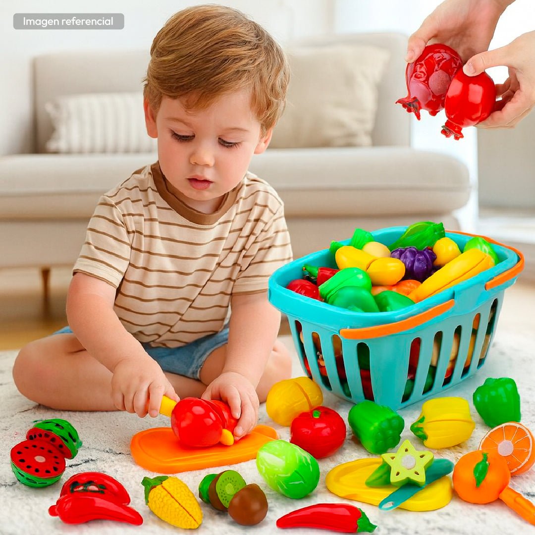 Set Cocina Juguete Niño 46 Piezas Frutas Y Verduras - Lhua Store
