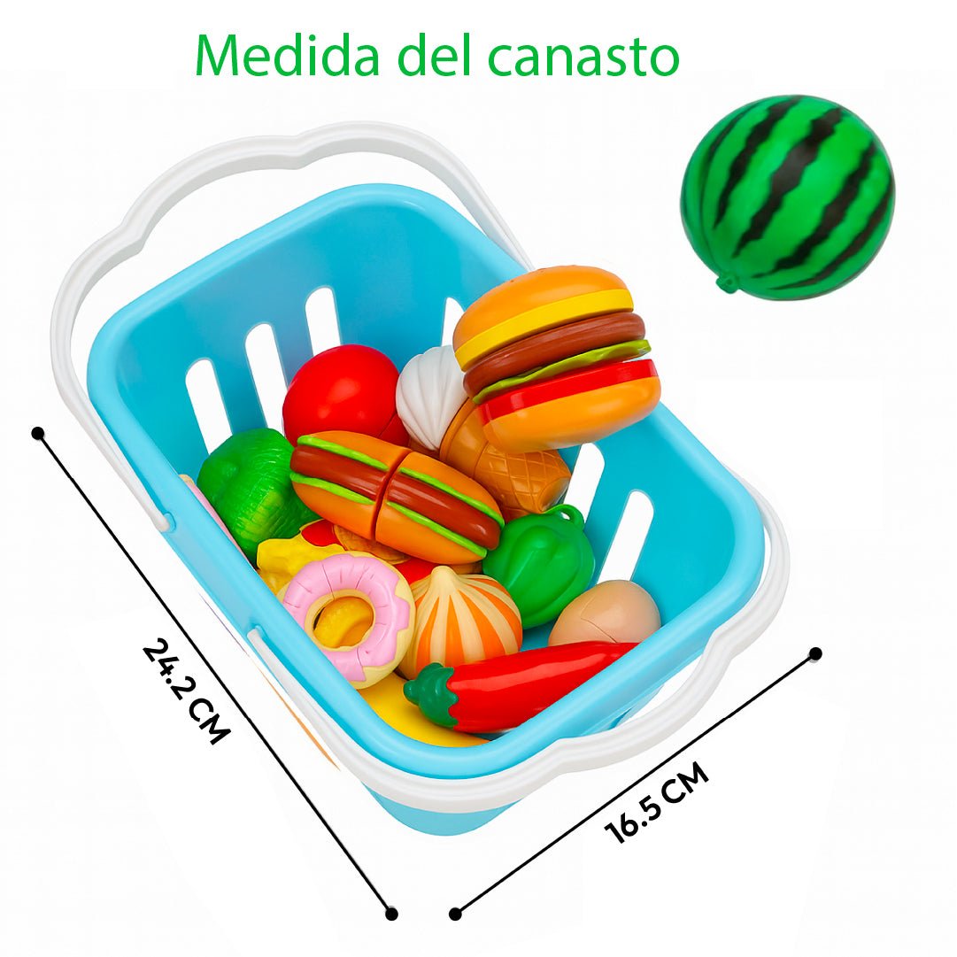 Set Cocina Juguete Niño 46 Piezas Frutas Y Verduras - Lhua Store