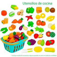 Set Cocina Juguete Niño 46 Piezas Frutas Y Verduras - Lhua Store