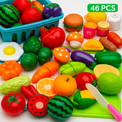 Set Cocina Juguete Niño 46 Piezas Frutas Y Verduras - Lhua Store