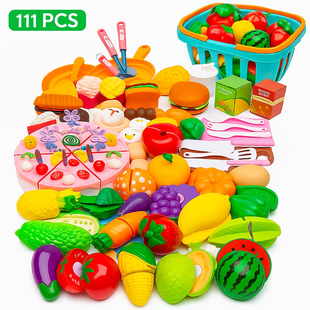 Set Comida Juguete 111 Piezas Frutas Verduras Cocina Niños - Lhua Store