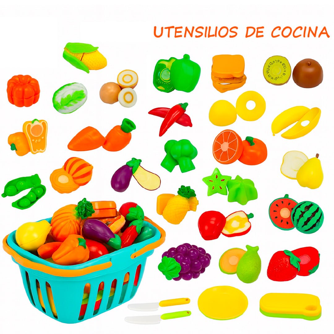 Set Comida Juguete 111 Piezas Frutas Verduras Cocina Niños - Lhua Store
