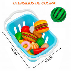 Set Comida Juguete 75 Piezas Frutas Verduras Cocina Niños - Lhua Store