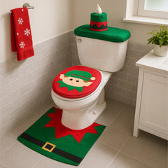 Set De Baño Duende 3 Piezas Adorno Navidad Decoración - Lhua Store