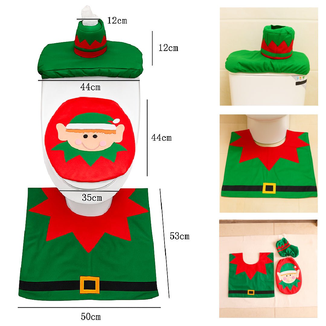 Set De Baño Duende 3 Piezas Adorno Navidad Decoración - Lhua Store
