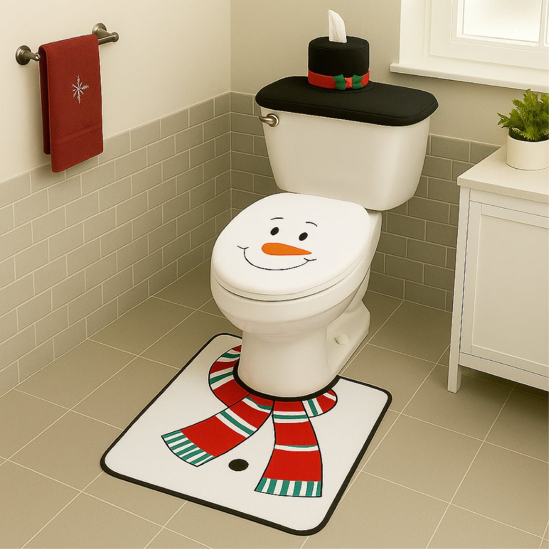 Set De Baño Muñeco De Nieve 3 Piezas Adorno Navidad - Lhua Store