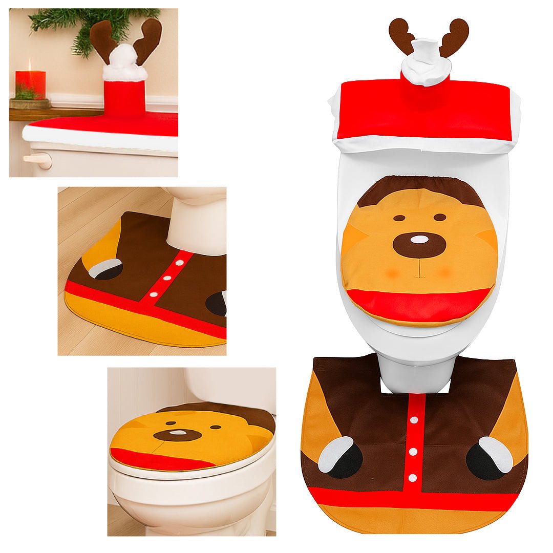Set De Baño Reno 3 Piezas Adorno Navidad Decoración - Lhua Store