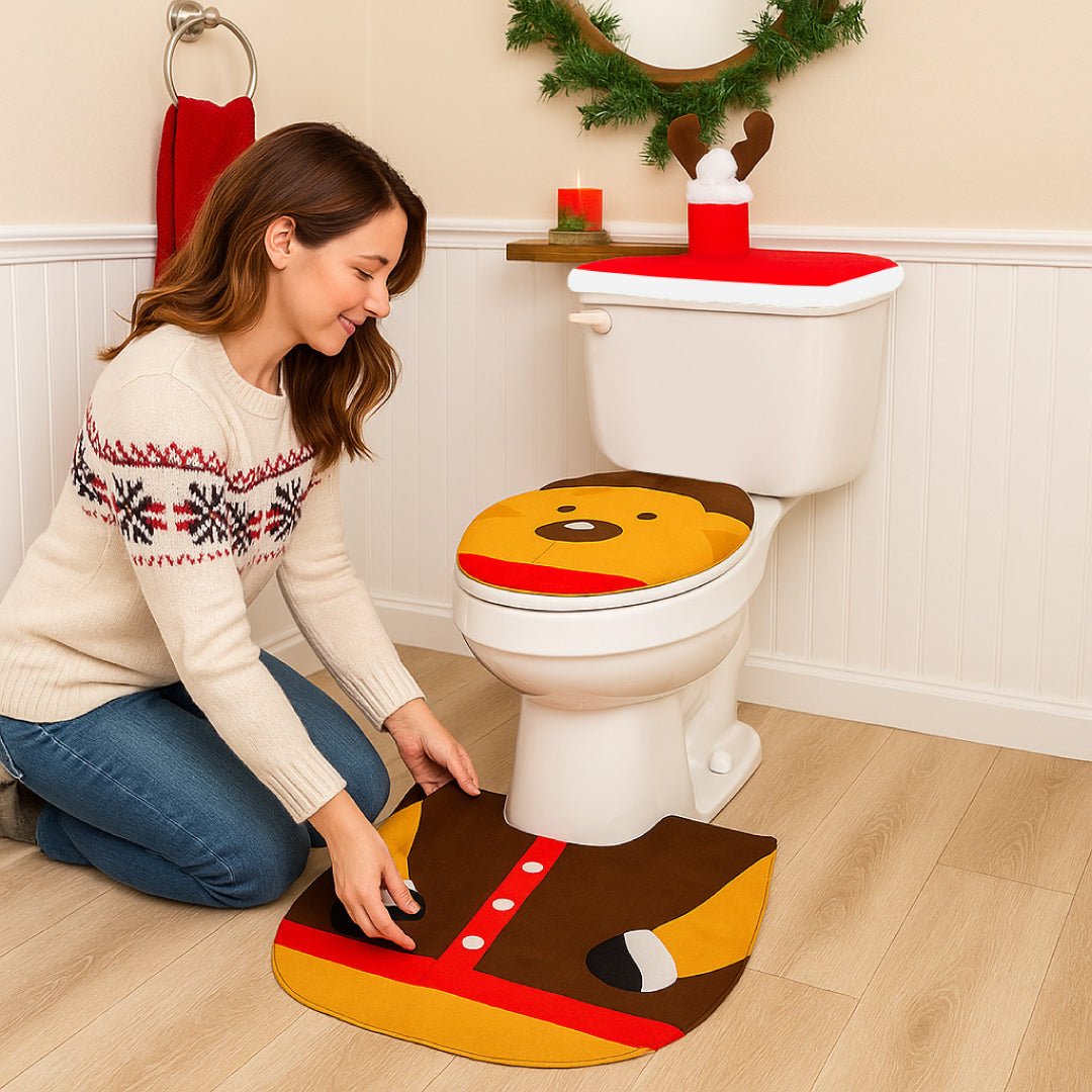 Set De Baño Reno 3 Piezas Adorno Navidad Decoración - Lhua Store