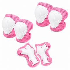 Set De Protección Niña Rosado Casco Rodillera Codera Muñequera - Lhua Store