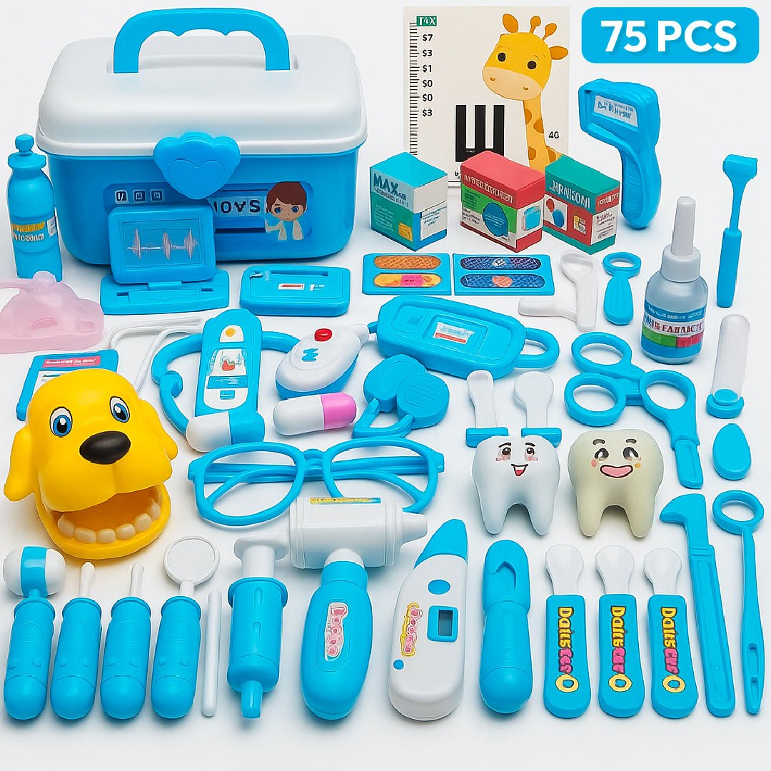 Set Dentista Juguete Niño Azul 75 Piezas Con Maletín - Lhua Store