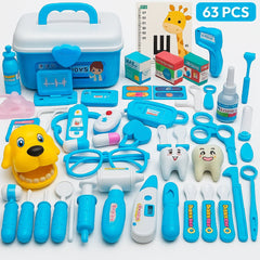 Set Doctor Juguete 63 Piezas Azul Maletín Médico Juego Niños - Lhua Store