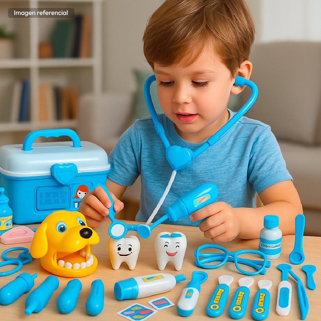 Set Doctor Juguete 63 Piezas Azul Maletín Médico Juego Niños - Lhua Store