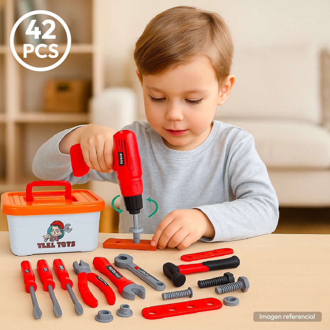Set Herramientas Juguete 42 Piezas Taladro Eléctrico Niños - Lhua Store