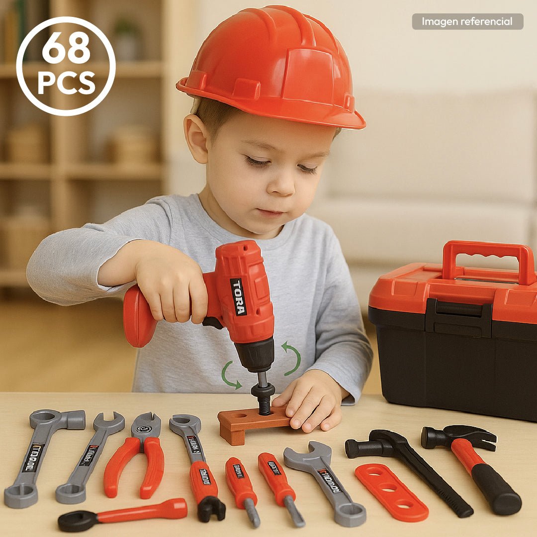 Set Herramientas Juguete 68 Piezas Taladro Eléctrico Niños - Lhua Store