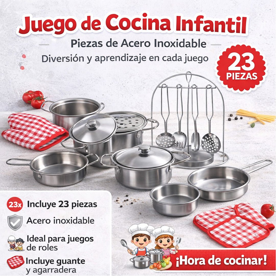 Set Juego De Ollas Y Utensilios Cocina 23 Pcs Juguete Niñas - Lhua Store