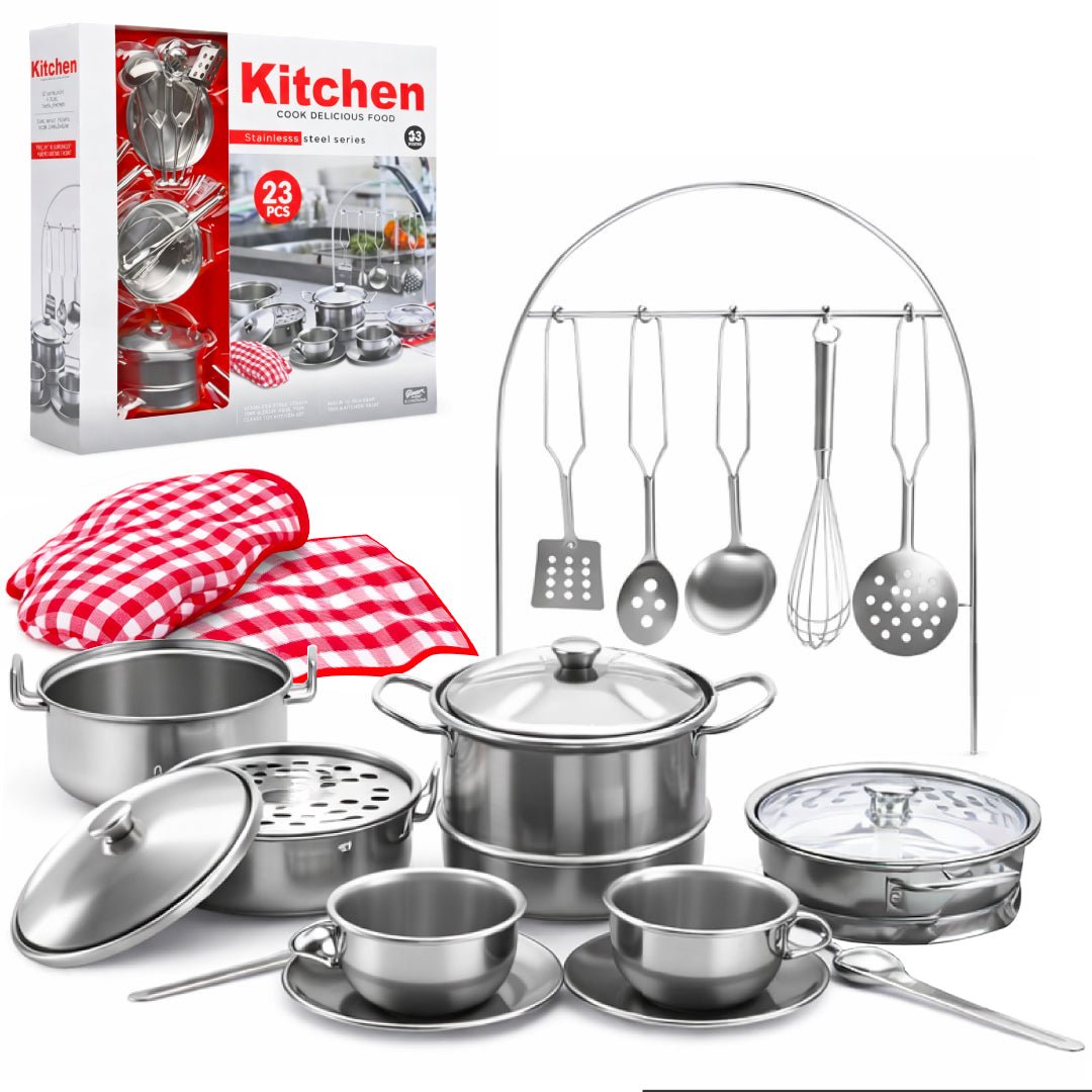 Set Juego De Ollas Y Utensilios Cocina 23 Pcs Juguete Niñas - Lhua Store