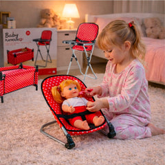 Set Juego Muñecas 4 En 1 Silla Columpio Cuna Y Mesedora - Lhua Store