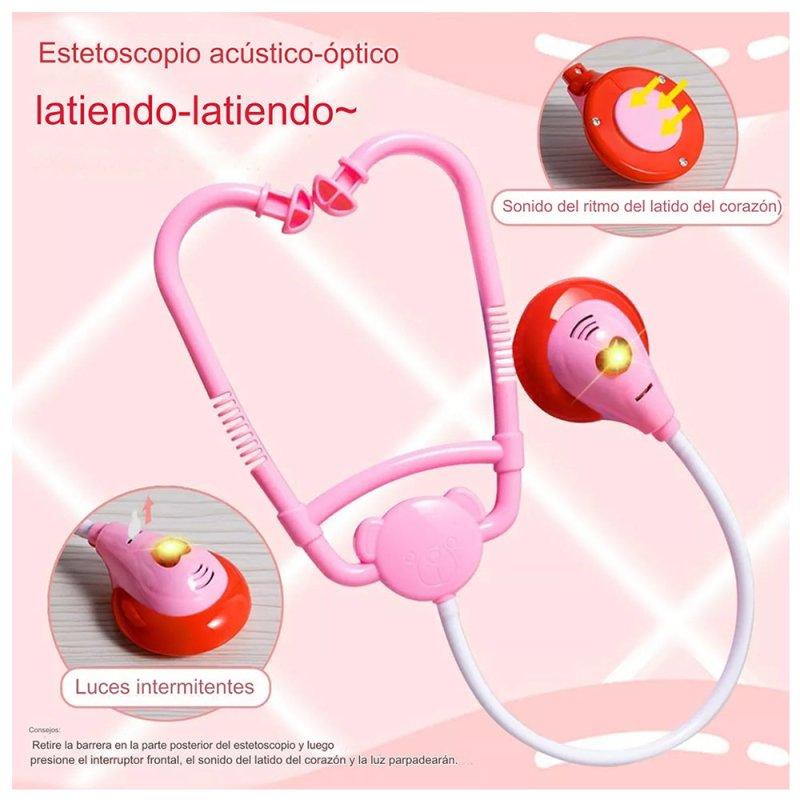 Set Médico Juguete 63 Piezas Niños Doctora Maletín Rosa - Lhua Store