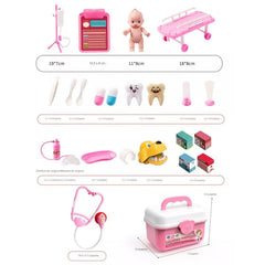 Set Médico Juguete 63 Piezas Niños Doctora Maletín Rosa - Lhua Store