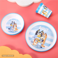 Set Vajilla Infantil Bluey 5 Piezas Plato Vaso Cubiertos Niños - Lhua Store