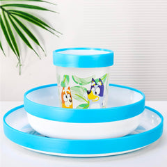 Set Vajilla Infantil Bluey 5 Piezas Plato Vaso Cubiertos Niños - Lhua Store