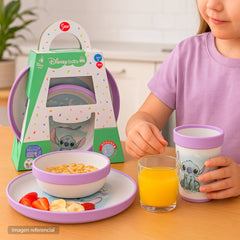 Set Vajilla Infantil Stitch Disney 3 Piezas Plato Vaso Niños - Lhua Store