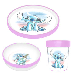 Set Vajilla Infantil Stitch Disney 3 Piezas Plato Vaso Niños - Lhua Store