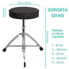 Sillin Para Batería Piso Taburete Redondo Altura Ajustable - Lhua Store