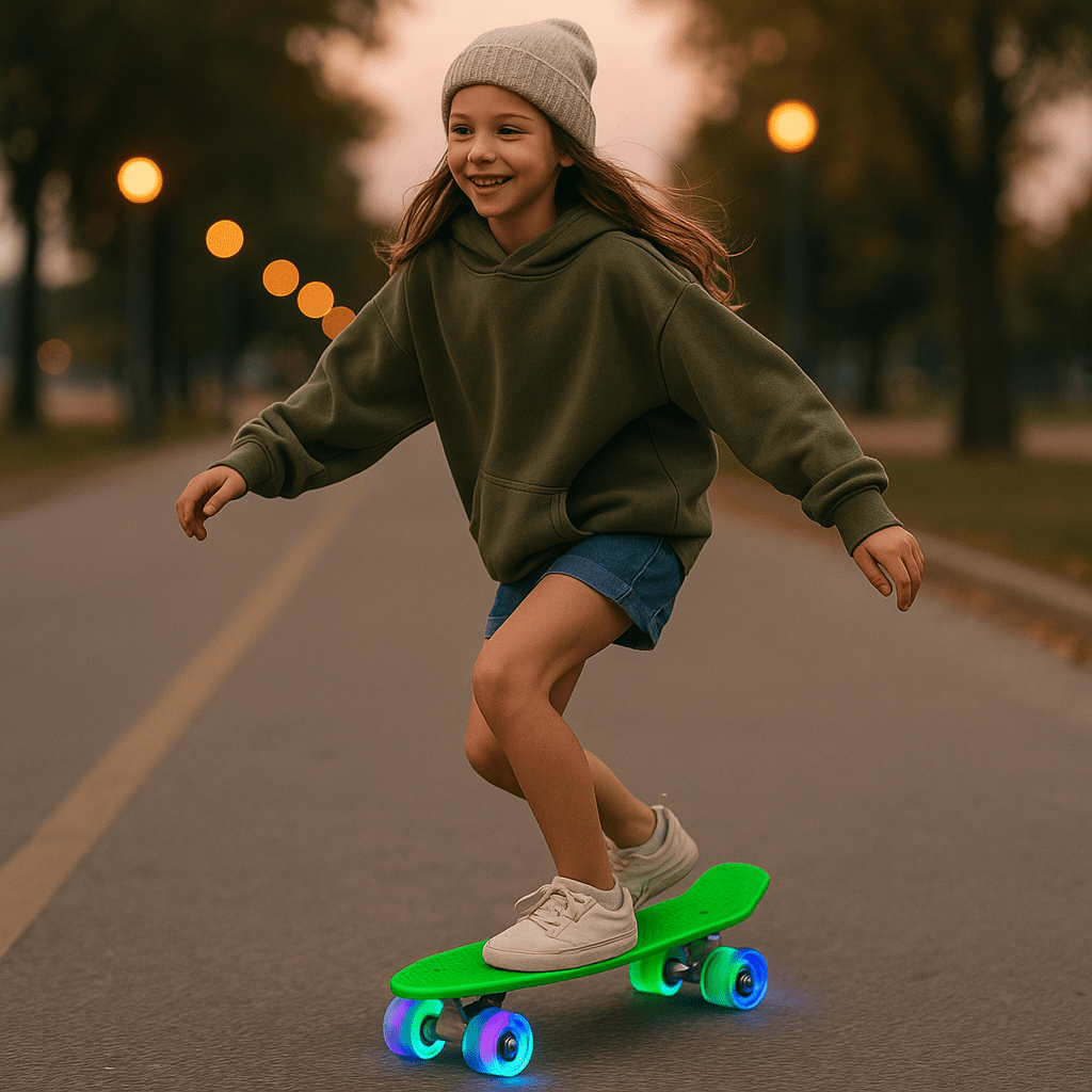 Skate Penny Patineta Verde Ruedas Led Niños - Lhua Store