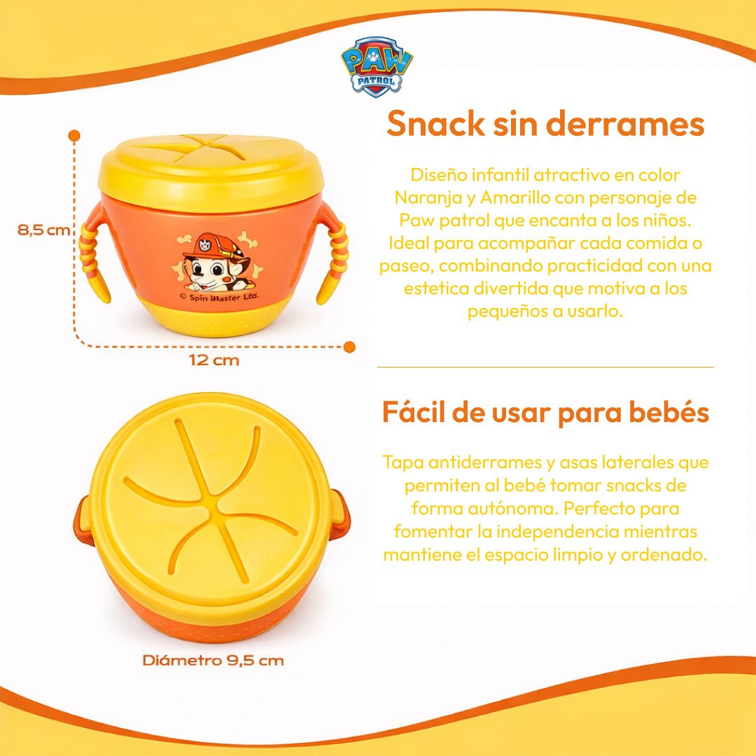 Snack Bowl Paw Patrol Marshall Antiderrames Original Bebés Infantil - Lhua Store