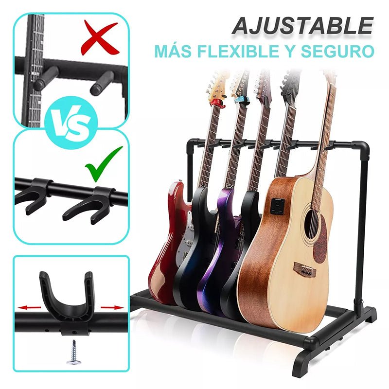 Soporte Para 5 Guitarras Bajos Ukelele Atril Base Portátil - Lhua Store