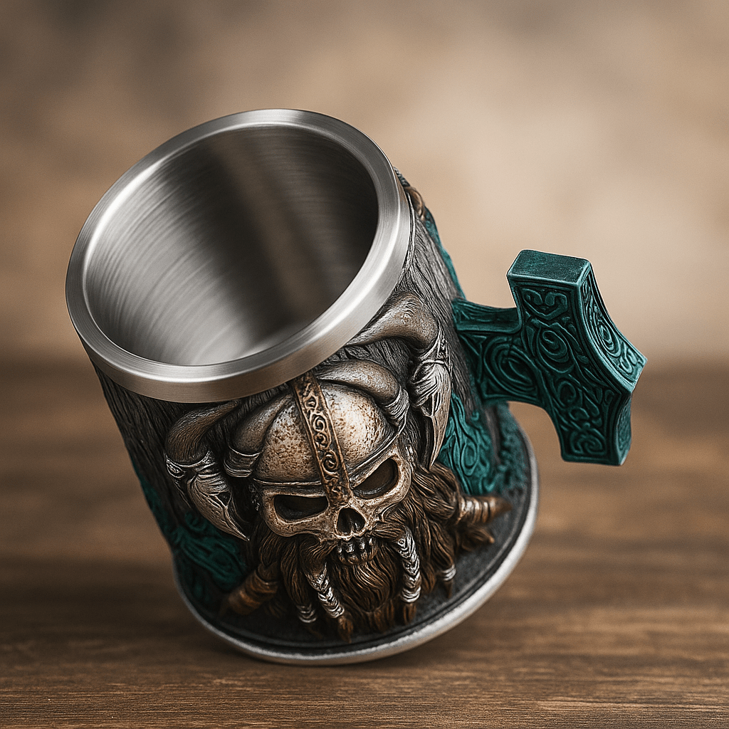 Taza Tazon Mug Calavera Vikingo Acero Inoxidable 600ml - Lhua Store
