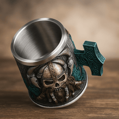 Taza Tazon Mug Calavera Vikingo Acero Inoxidable 600ml - Lhua Store
