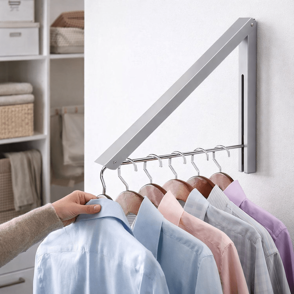 Tendedero Plegable Pared Colgador Ropa Ajustable Aluminio - Lhua Store