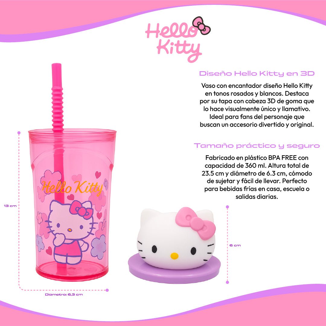 Tomatodo Hello Kitty Vaso 3D BPA Free Original Niñas - Lhua Store