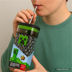 Vaso Minecraft 660ml Con Bombilla Acero Inoxidable BPA Free - Lhua Store