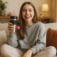Vaso Térmico Kawaii Mug Con Bombilla Acero Inoxidable 710ml Frio Calor - Lhua Store