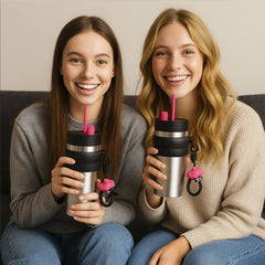 Vaso Térmico Kawaii Mug Con Bombilla Acero Inoxidable 710ml Frio Calor - Lhua Store