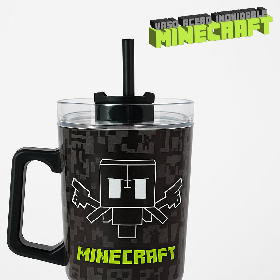 Vaso Térmico Minecraft 1100ml Acero Inoxidable Con Bombilla - Lhua Store