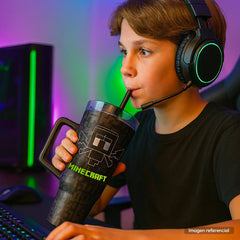 Vaso Térmico Minecraft 1100ml Acero Inoxidable Con Bombilla - Lhua Store