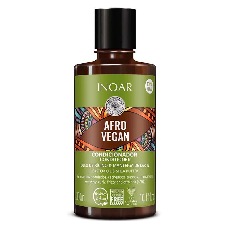 Acondicionador Afro Vegan Inoar 300ml Vegano Rizos Rulos - LhuaStore
