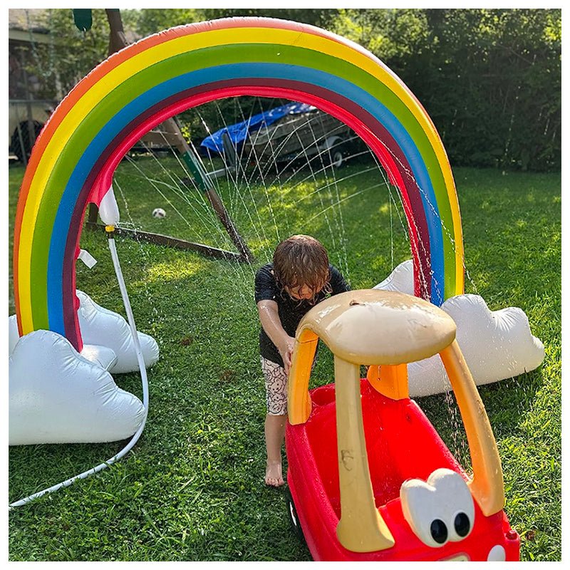 Arcoiris Inflable con Rociador De Agua 175cm Piscina Niños Verano - LhuaStore