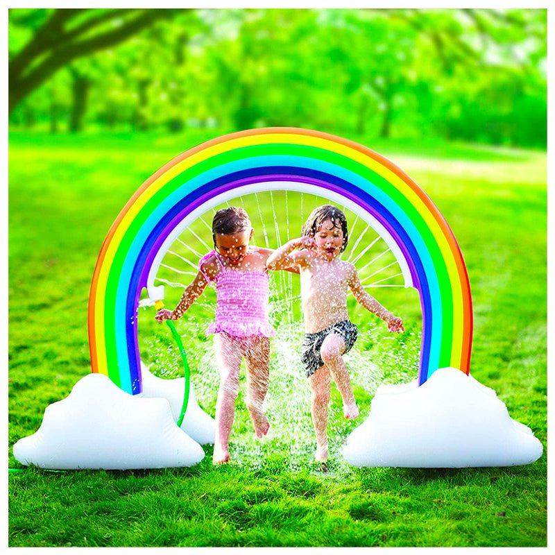 Arcoiris Inflable con Rociador De Agua 175cm Piscina Niños Verano - LhuaStore