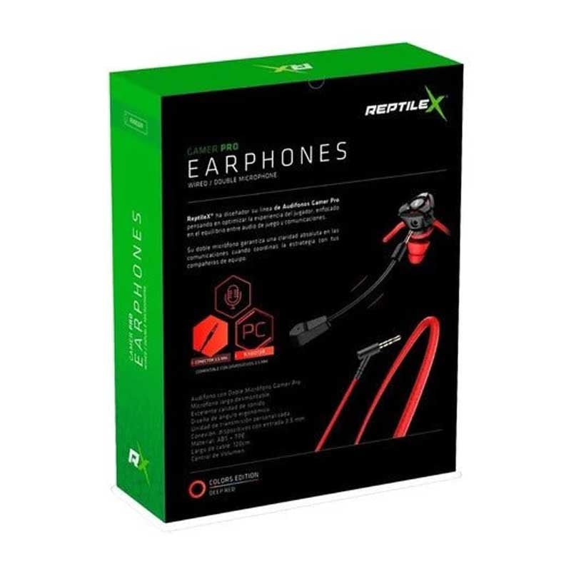 Audifonos Gamer Reptilex Rx0032 Rojo Micrófono Desmontable - LhuaStore