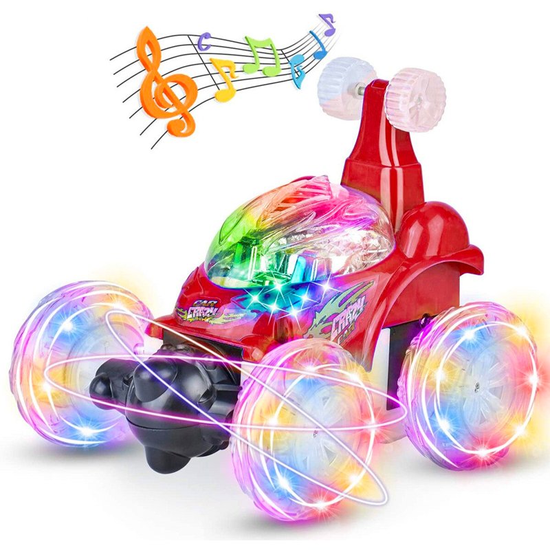 Auto Carro Loco a Control Remoto Rojo Luces Sonido 360 Grados - Lhua Store