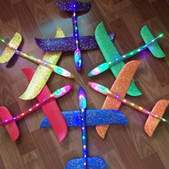 Avión Planeador Plumavit 50x47cm Con Luces Led - LhuaStore