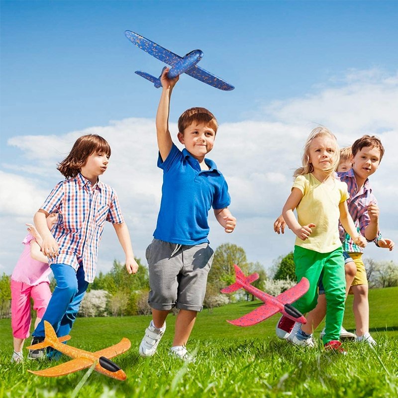 Avión Planeador Plumavit 50x47cm Con Luces Led - LhuaStore