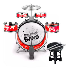 Bateria Musical Jazz Drum Rojo Juguete Niño Instrumento Musical - LhuaStore