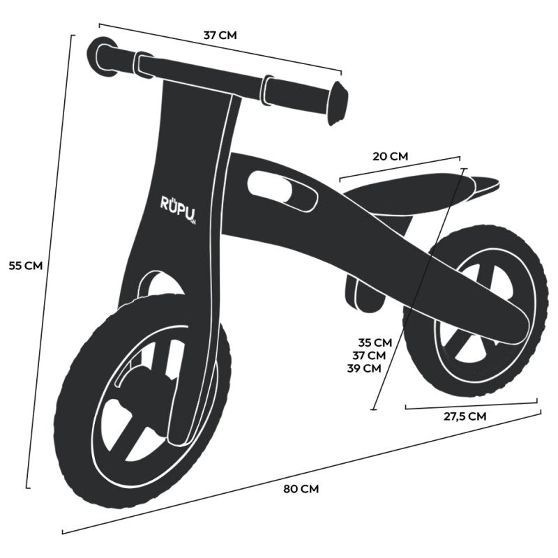 Bicicleta Aprendizaje Equilibrio Madera Rosado - LhuaStore